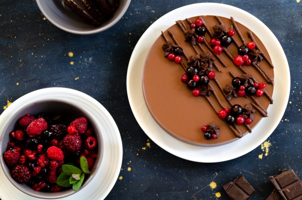 chocolate mousse cake with berries