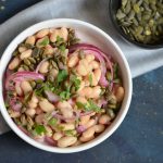 bean salad with pumpkinseed in Hungarian style